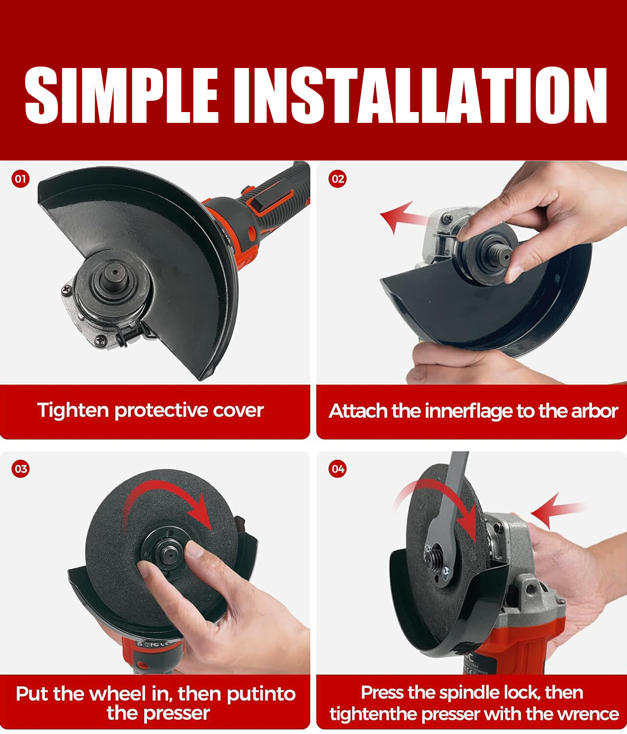 Cordless Angle Grinder for Milwaukee 18V Battery, Angle Grinder with 11000 RPM