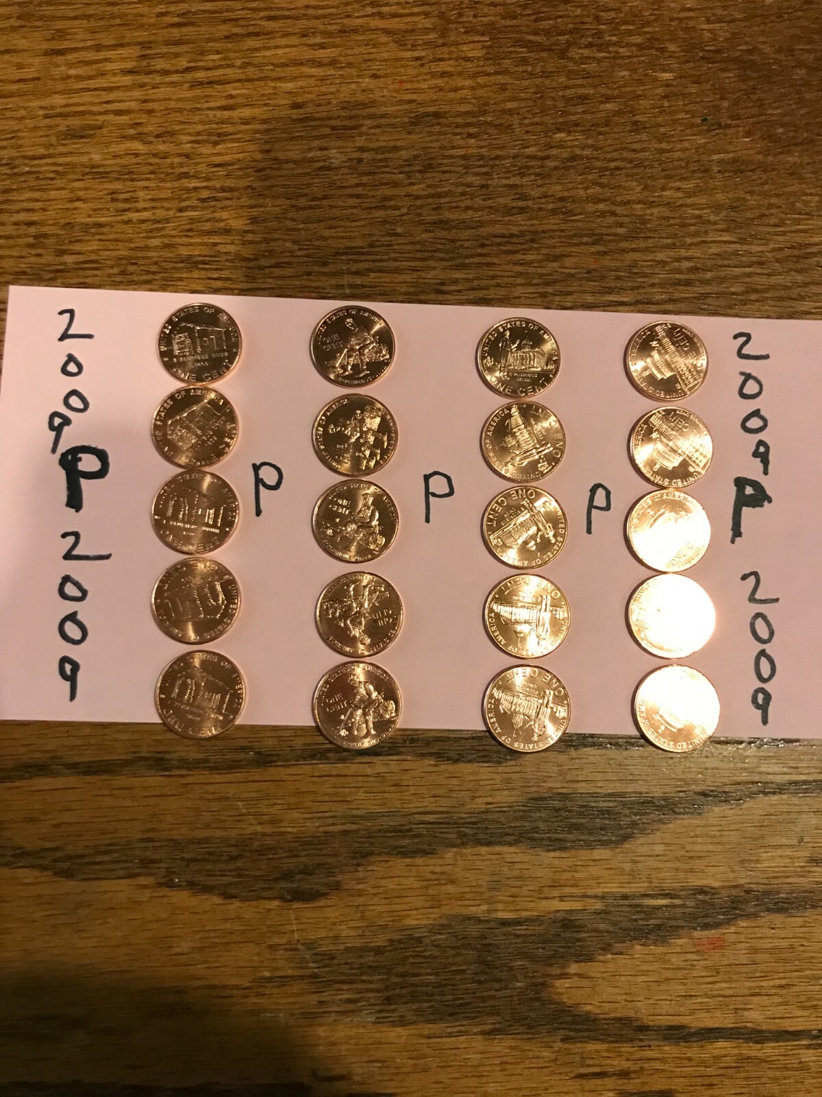 (5) Complete 8 pc Set Lincoln 2009 Cent Penny P&D 40 Coin UNC Bicentennial roll