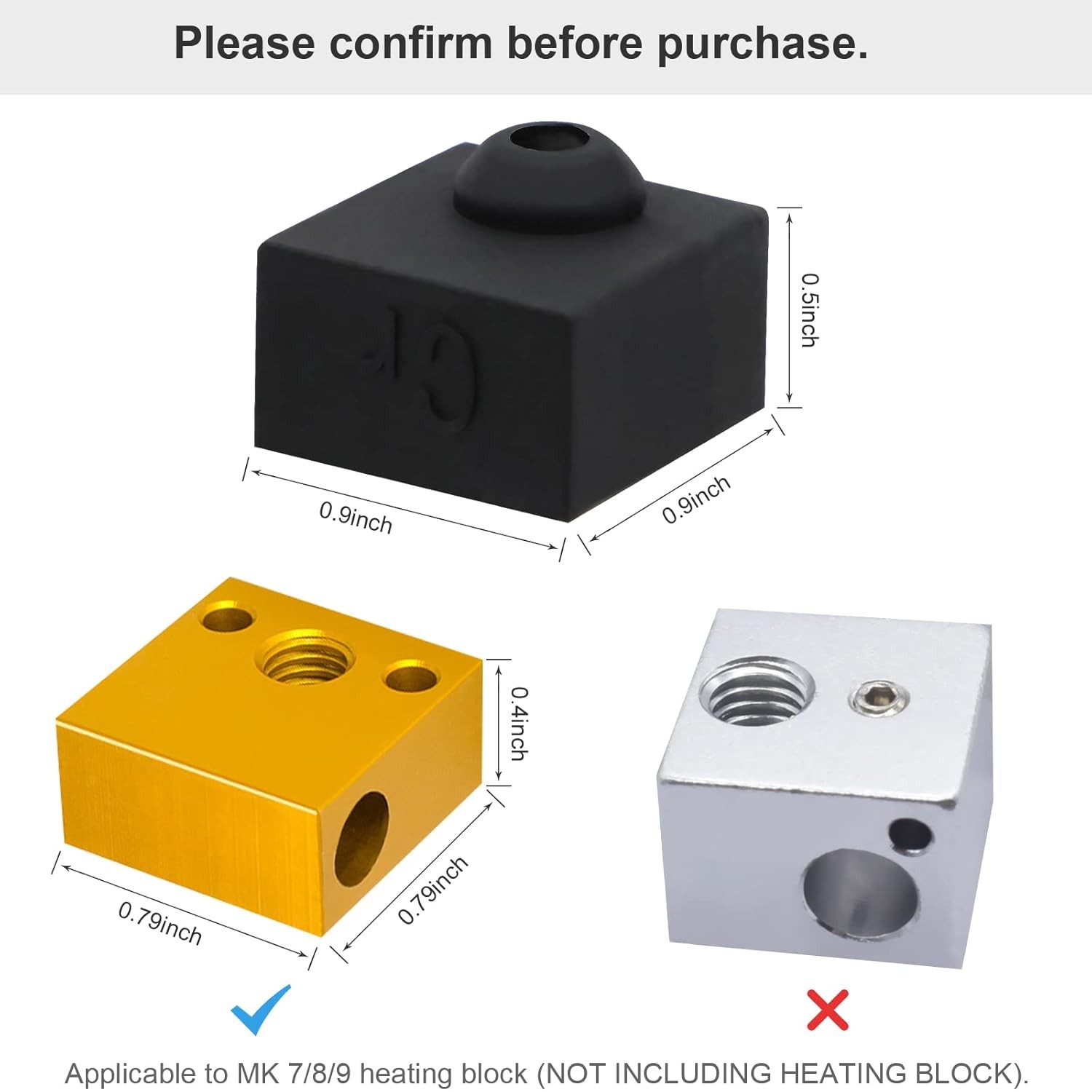 3D Printer Hotend Silicone Sock, 6 PCS Heater Block Cover for...