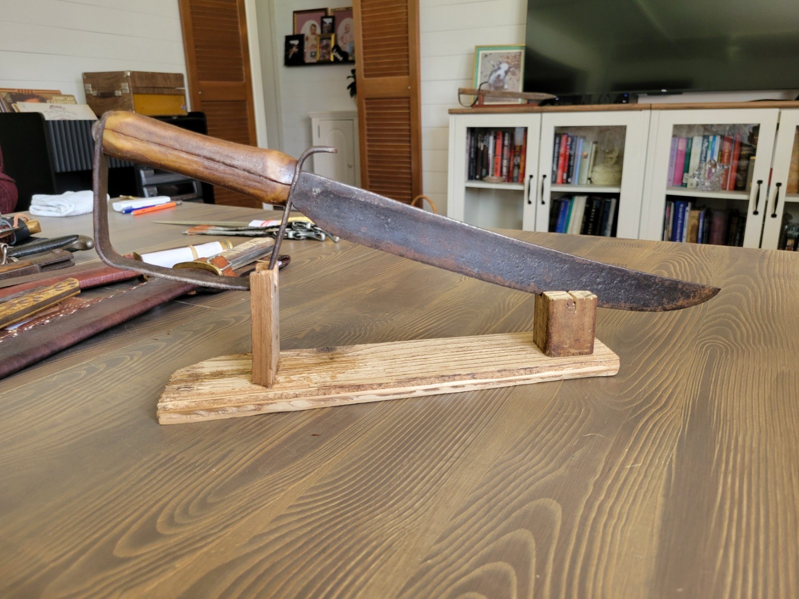 Civil War Confederate Field Made D-Guard Bowie Knife, Used