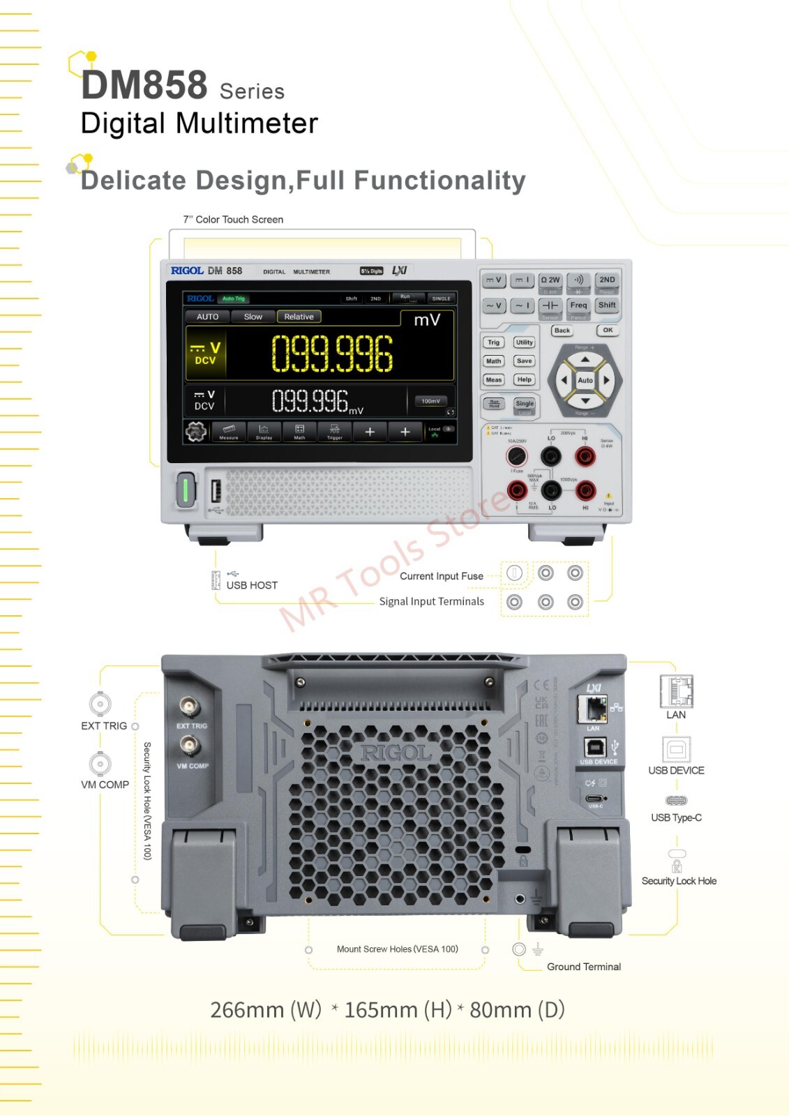 RIGOL TRMS Digital Desktop Multimeter 7-inch Touch Screen Type-C Co DM858/DM858E