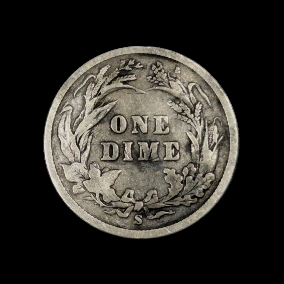 1896-S Barber Dime, Better Date San Francisco Mint Issue, Excellent Condition