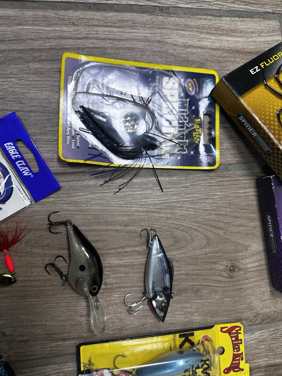 Lot Of Fishing Tackle Lures Line Hooks