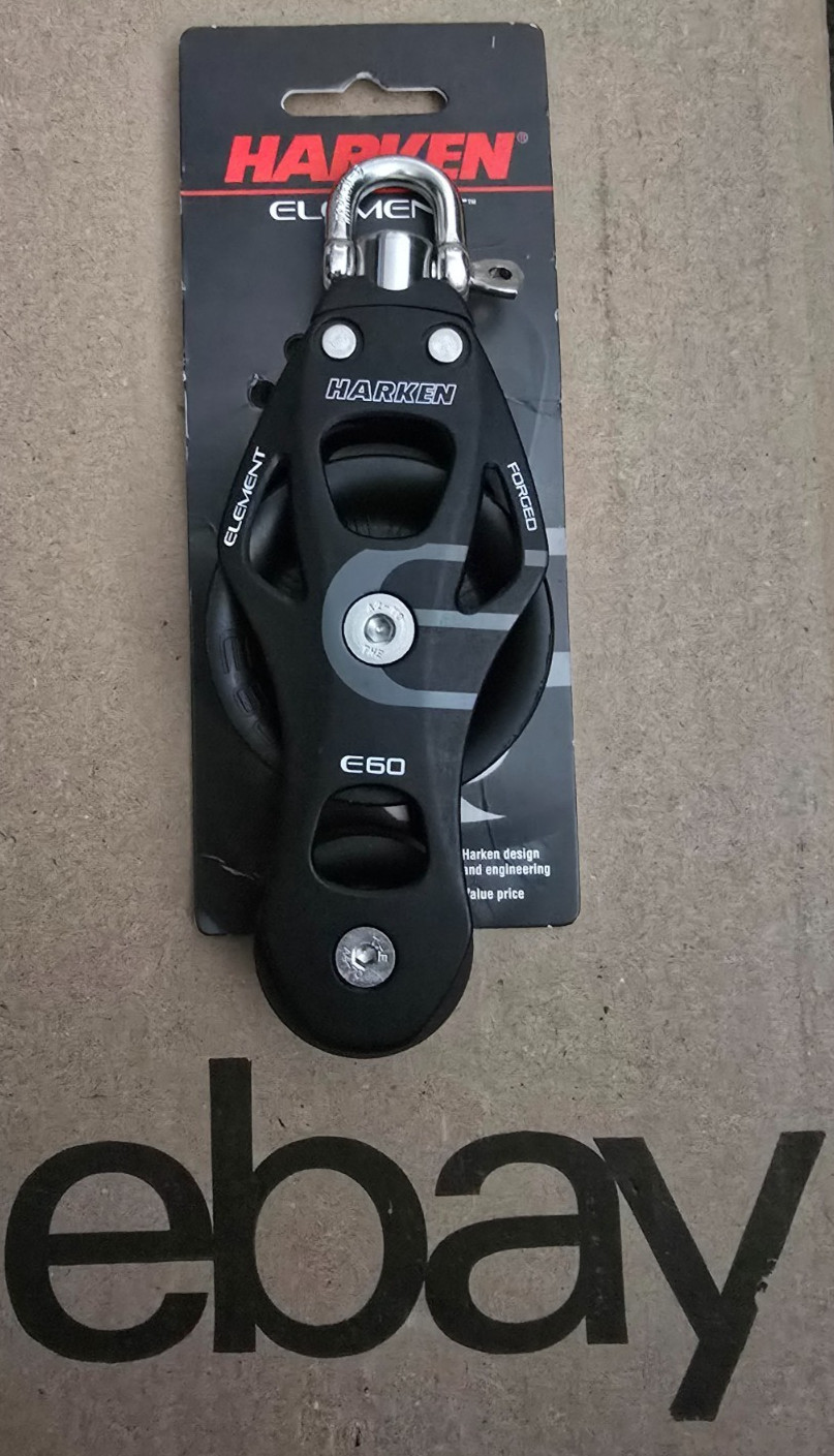 Harken 60mm Aluminum Element Fiddle Block with Swivel 6262        NEXT DAY SHIP!