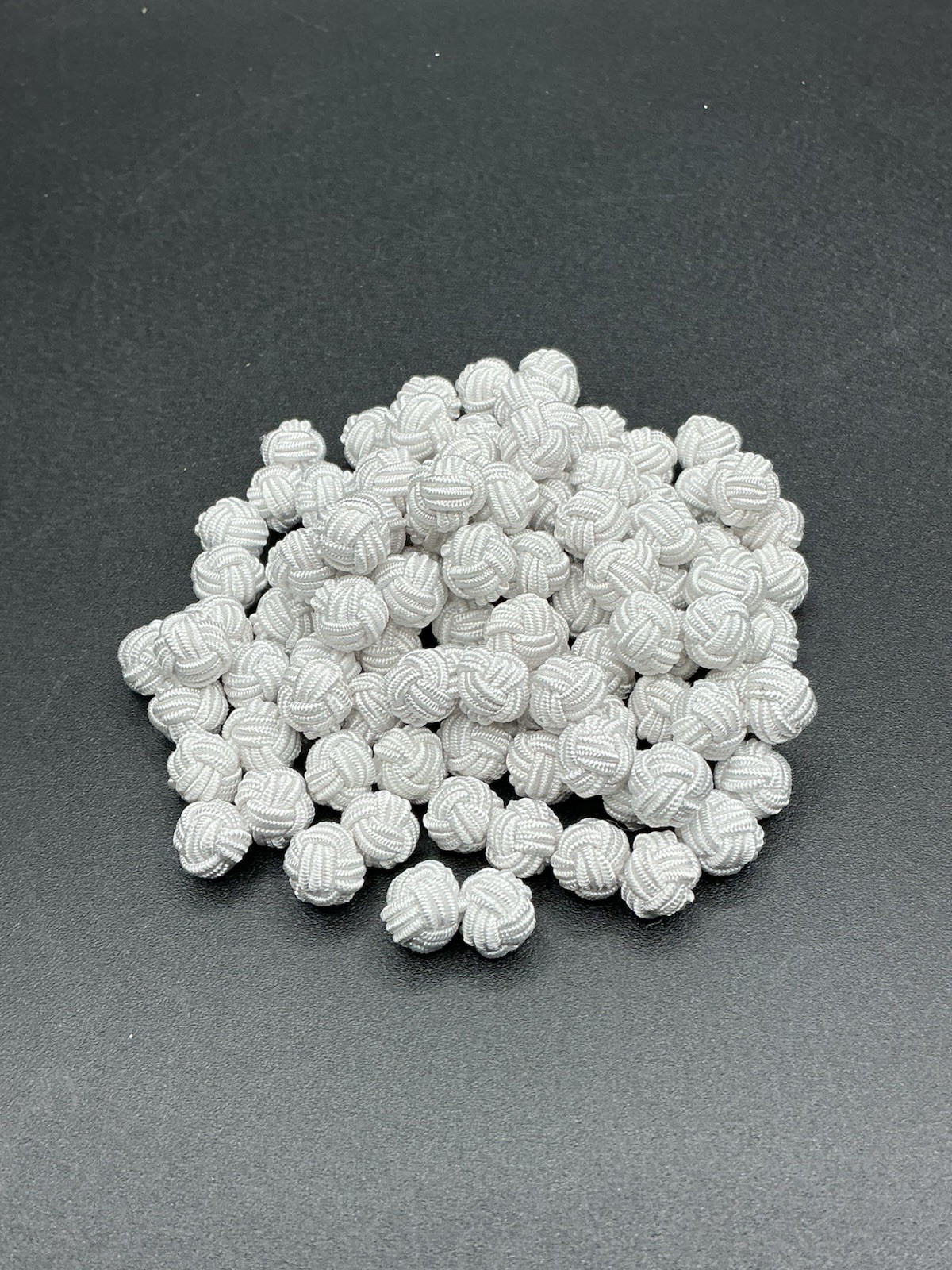 Fabric Silk Knot Shirt Cufflinks White Lot of 50 (25 Pairs) Formal Wear Tuxedo