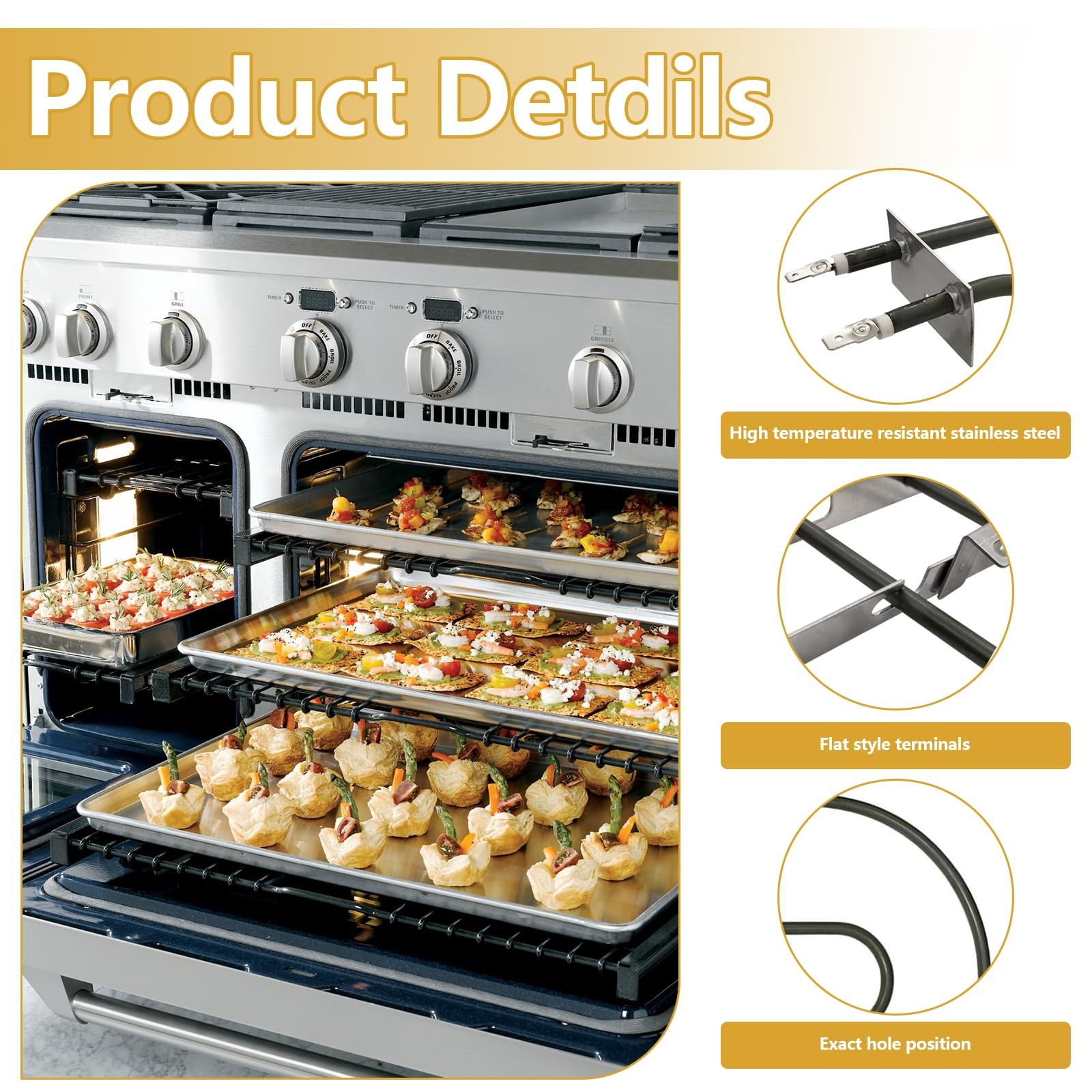 Upgraded WP9760774 Oven Range Broil Element Replacement for Whirlpool 8301514...