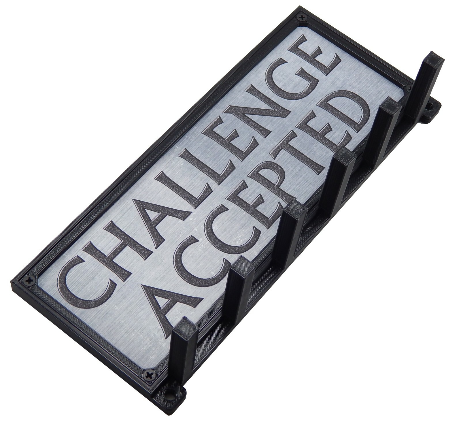 Challenge Accepted Sports Medal Display Rack Holder Hanger Organizer for Wall