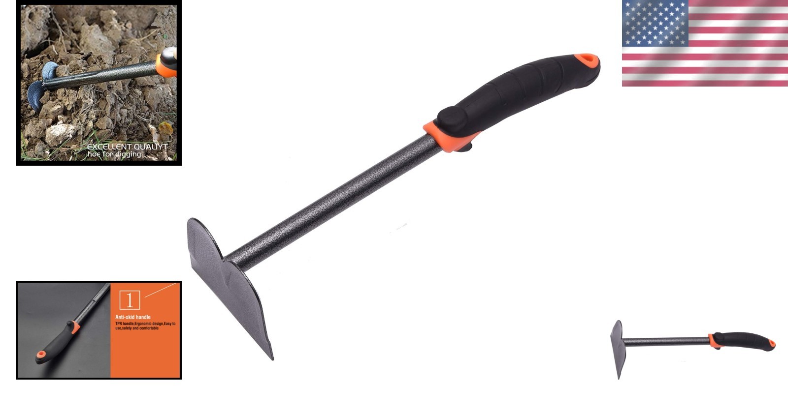 Heavy Duty Carbon Steel Hand Hoe with Ergonomic Grip for Effortless Gardening