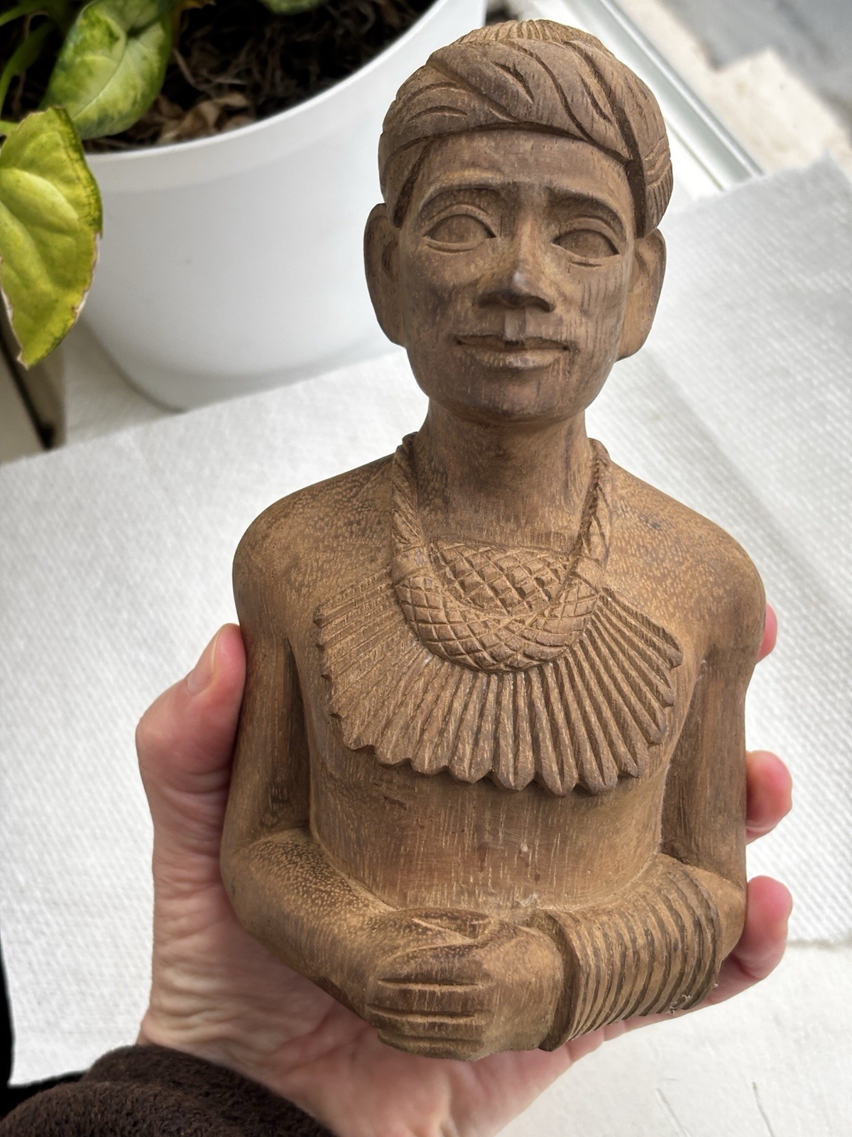 Vintage Hand Carved Figure Native Warrior