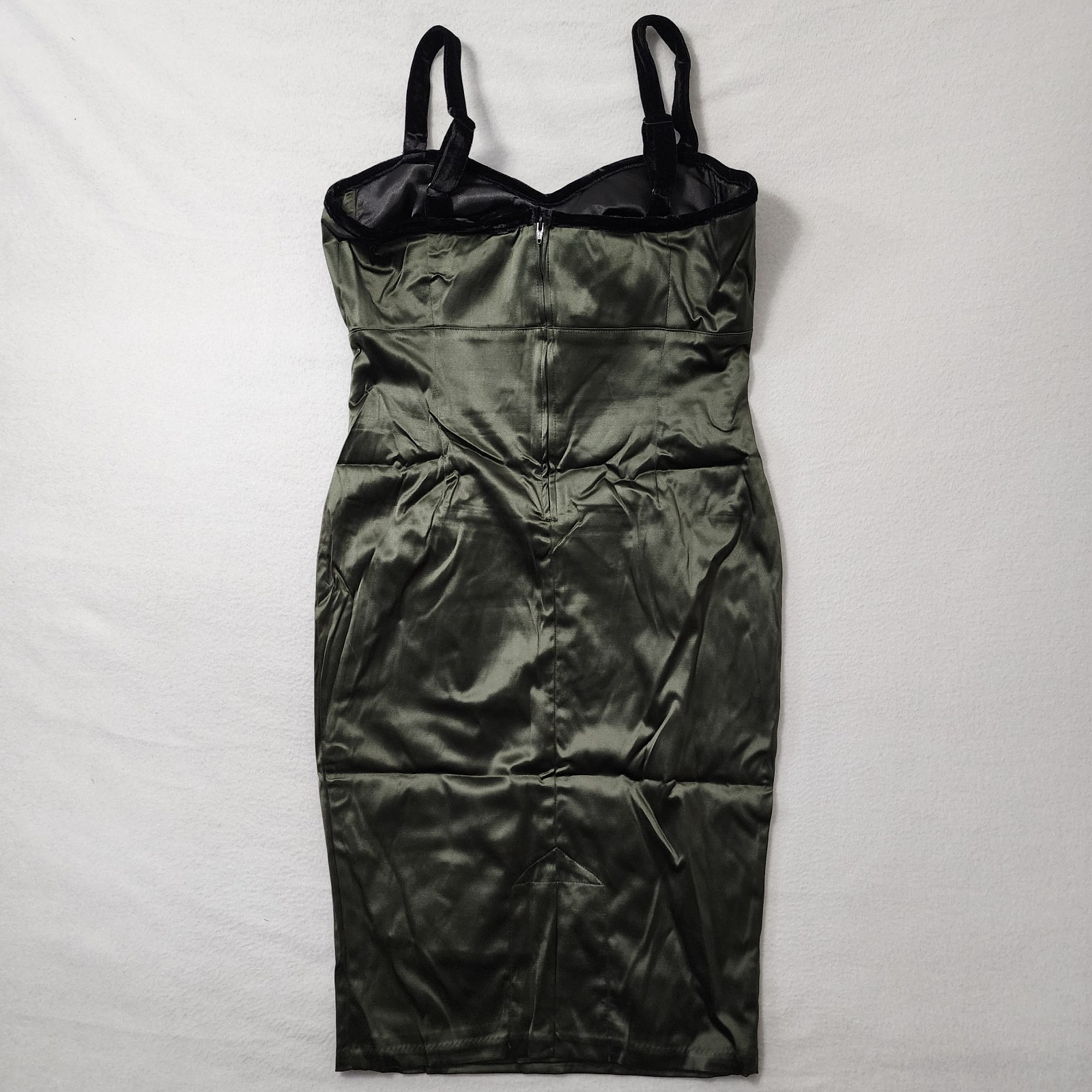 Pinup Girl Deadly Dames Courtesan satin wiggle dress with belt