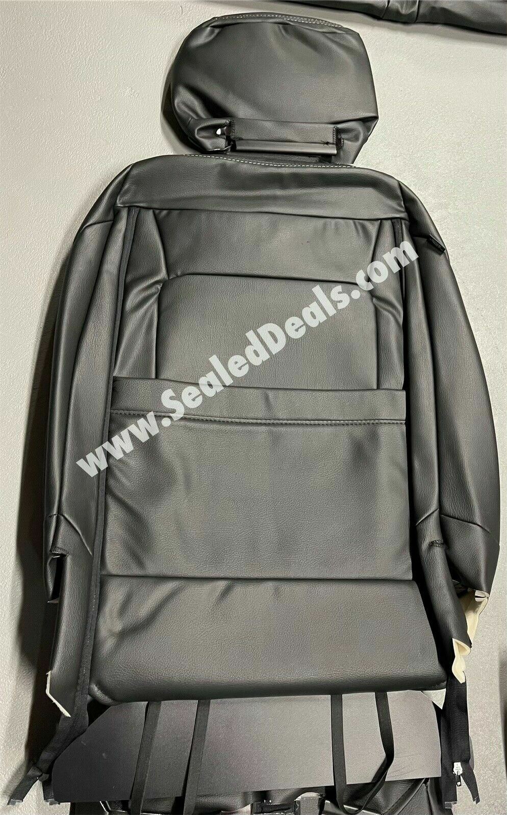 Black & Gray Leather Seat Covers for 2023-25 Ford F250 F350 STX XL XLT Crew Cab