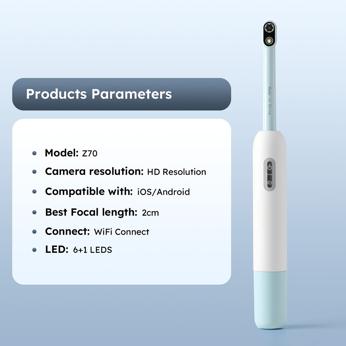 AZDENT Dental Intraoral Camera Digital Imaging WiFi AF 7 Cold LED Light Lamp