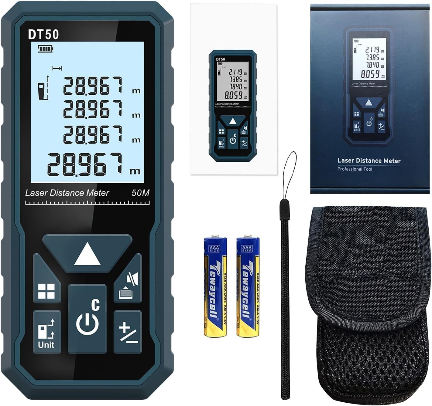 Medidor Laser De Distancia Digital Modo Pitagorico Hasta 165 Metros
