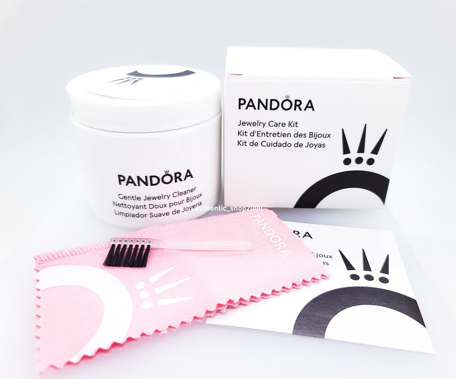 New PANDORA Bracelet Charm Ring Necklace Polishing Cloth Set Jewelry Care Kit