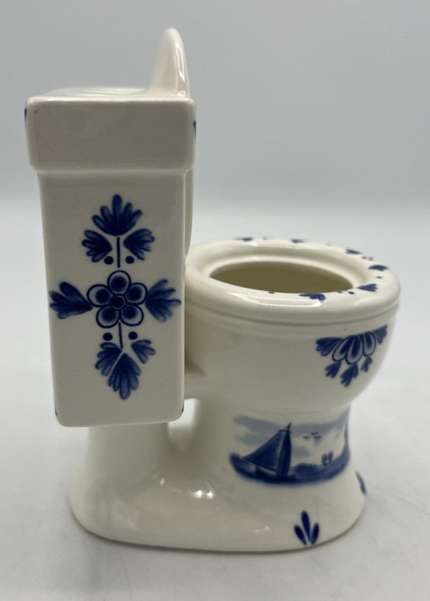 Delftware Delft Toothbrush Holder Ceramic Toilet Bowl Holland