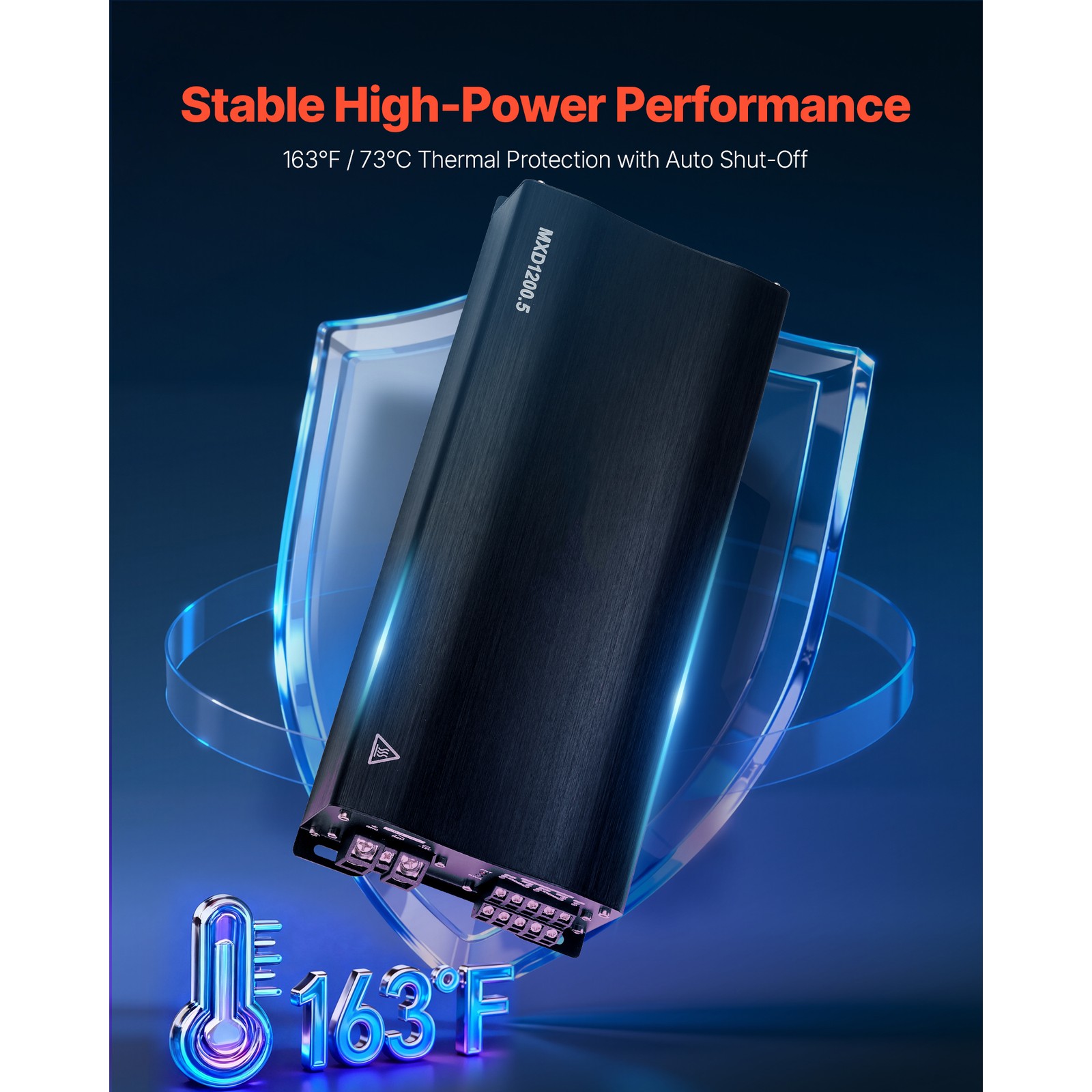 Uimoso 5-Channel Class D Car Audio Amplifier for SUVs and Vehicles