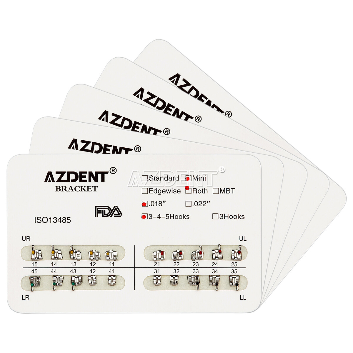 Dental Orthodontic Brackets Brace Standard Mini MBT Roth Slot 018/022 with Hooks