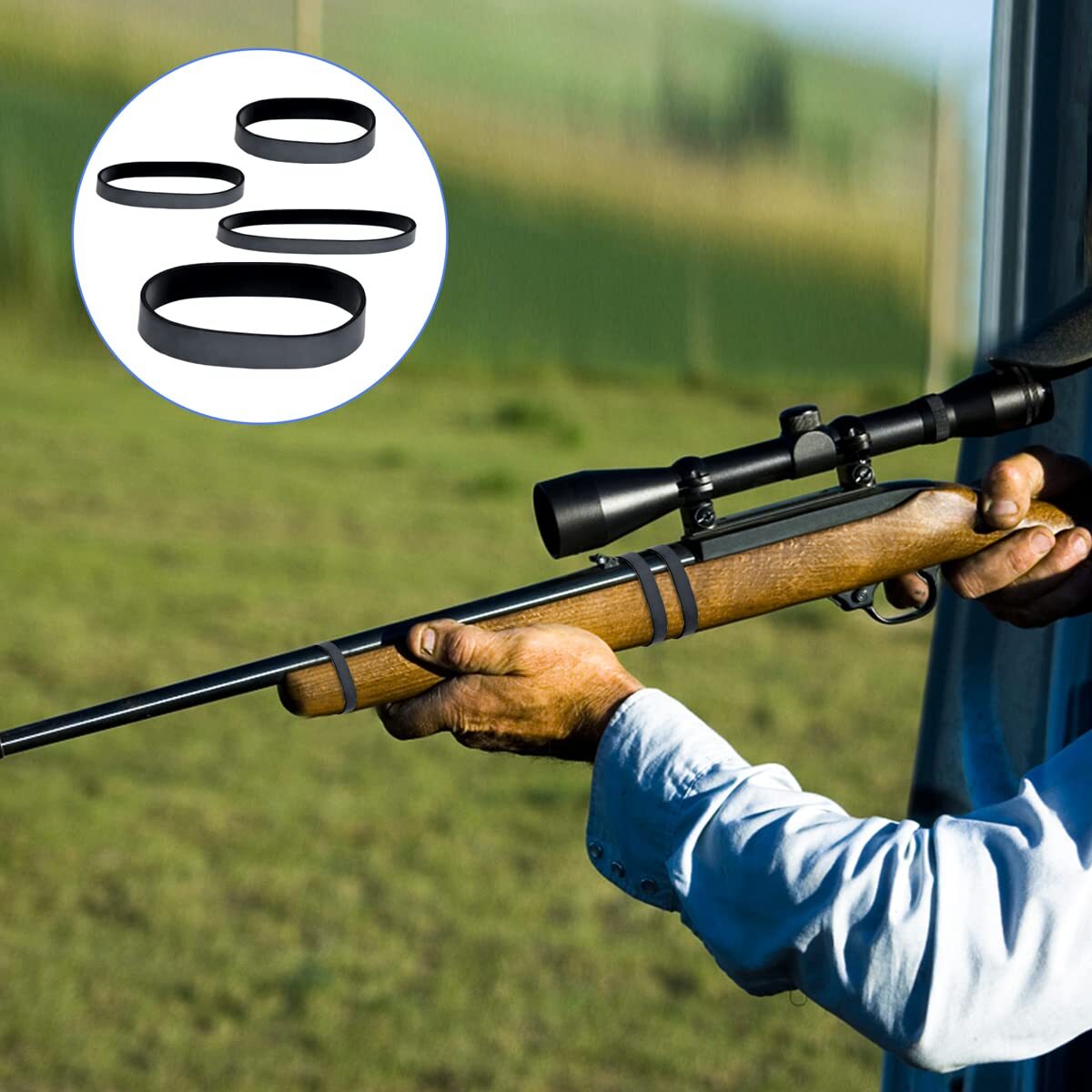 62Pcs Tactical Heavy Duty Elastic Wide Thick UV Heat Cold Resistant Rubber Bands