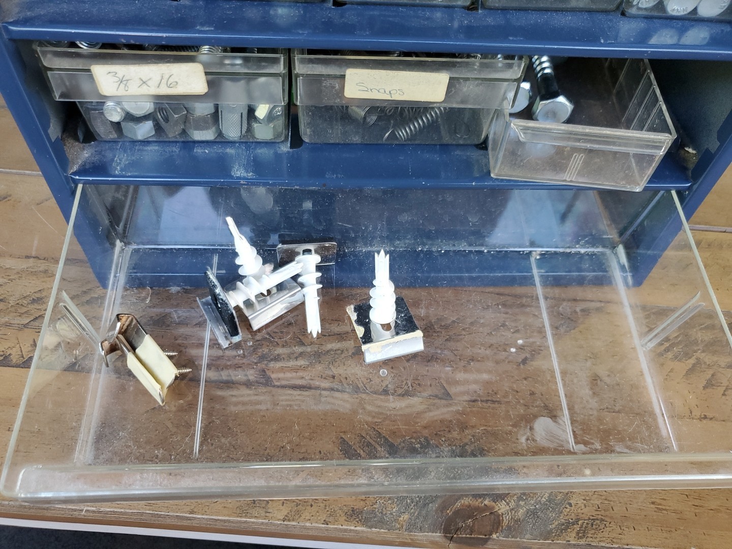 Vintage Blue RAACO 39-Drawer Metal Storage Organizer Cabinet