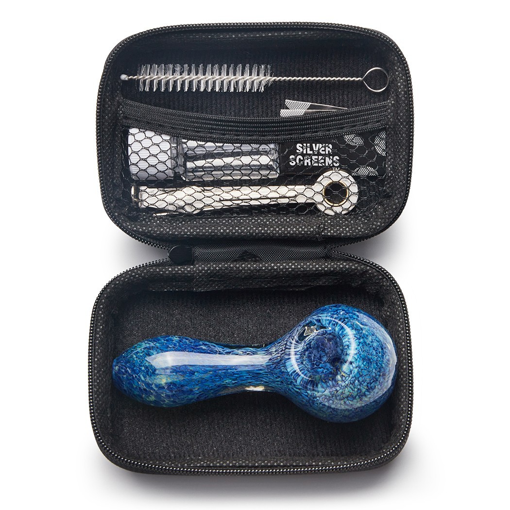 4" Lava Style Tobacco Smoking Glass Pipe Collectible Handmade Pipes with Box