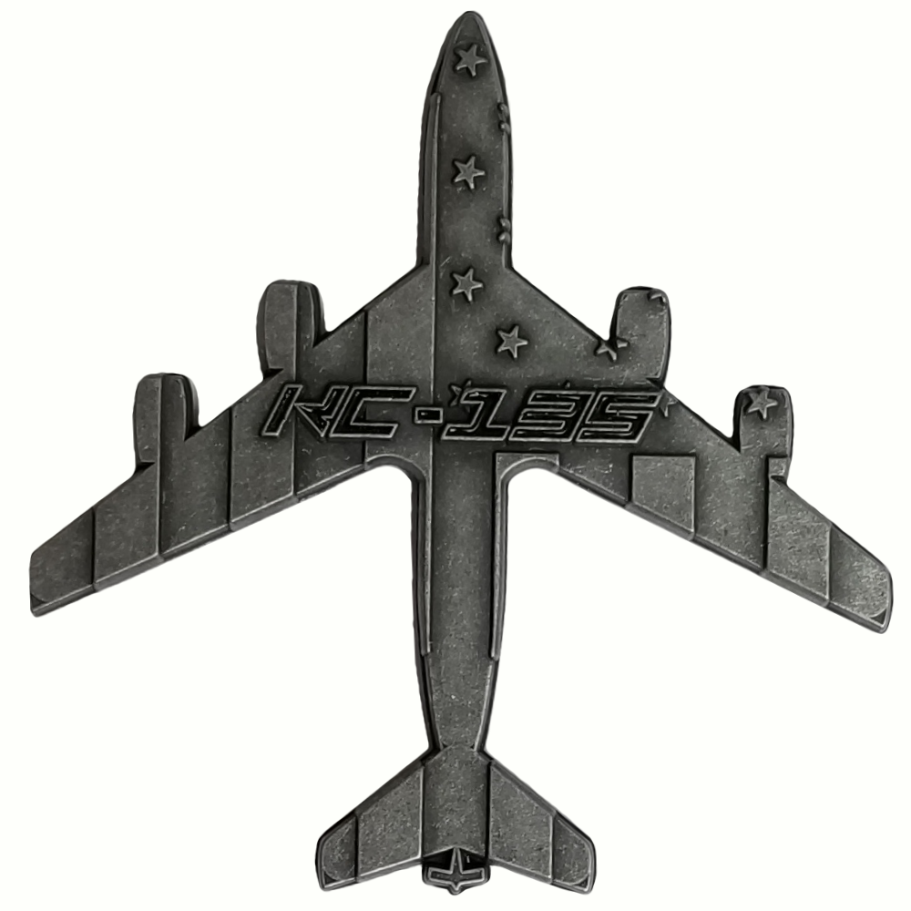 KC-135 Stratotanker Military Aircraft Shaped Challenge Coin