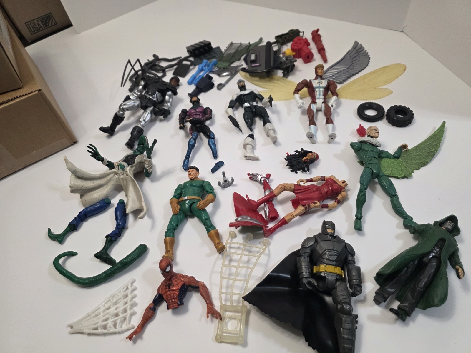 Mixed Lot of Junk Action Figures and Toys For Parts Access Missing Junk Toy Box