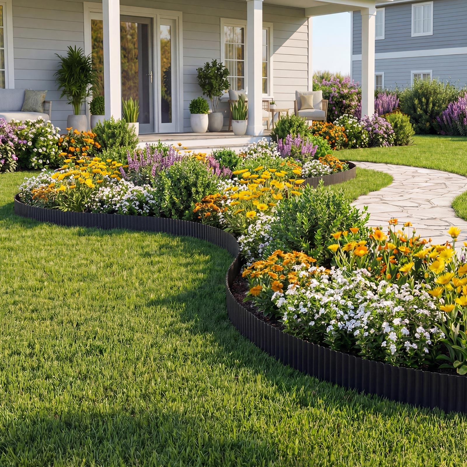 VEVOR Galvanized Steel Landscape Edging 40 ft x 12 in Metal Garden Edging