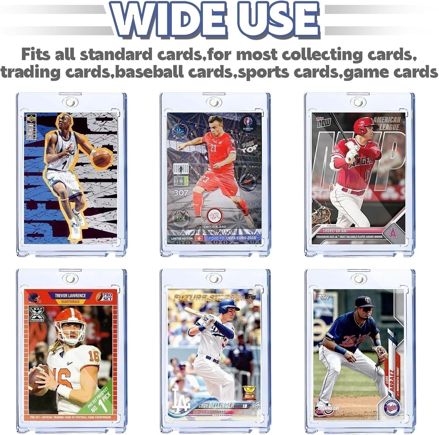 ⭐100 Pack Magnetic Trading Sports Card Holders 35pt One-Touch Hard UV Protection