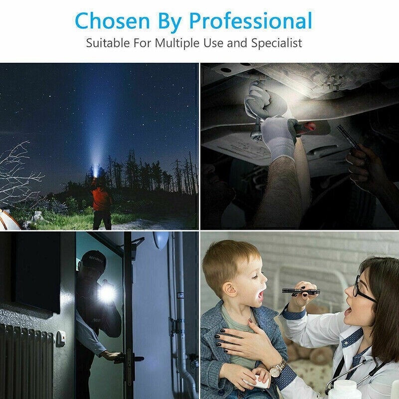 2PCS Mini Small Torch Super Bright LED Flashlight Penlight with Clip Pocket US