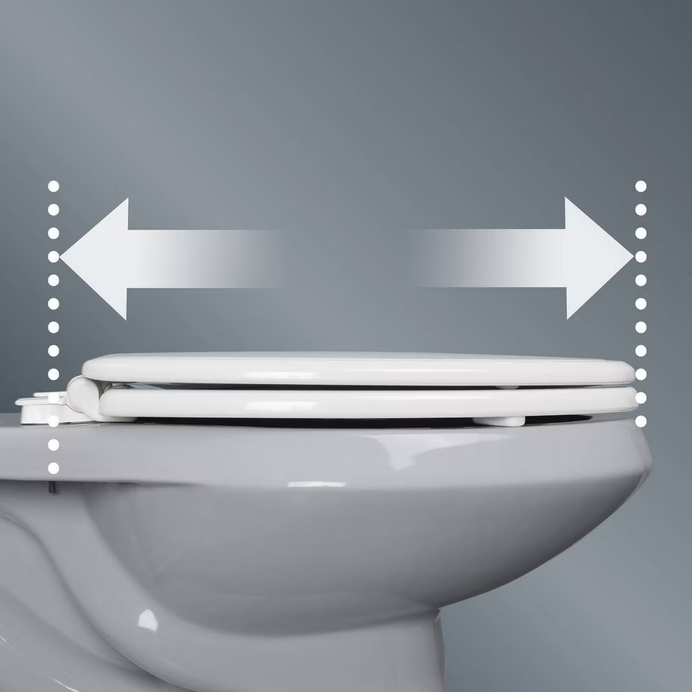 Kendall Never Loosens Elongated Enameled Wood Toilet Seat with Easy Clean and