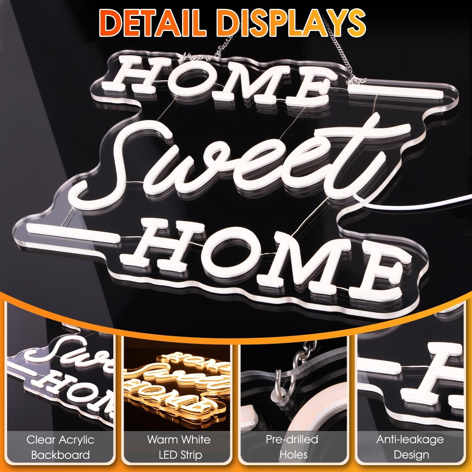 Home Sweet Home Neon Sign, House Warming Gifts New Home for Women Men Couple,...