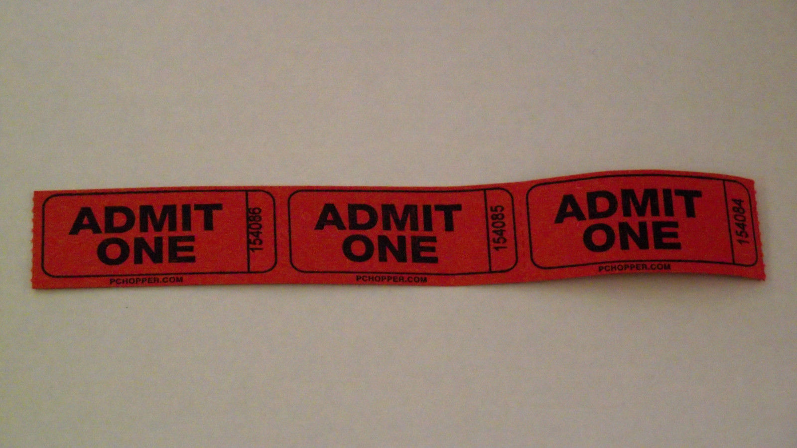 ADMIT ONE Single Numbered Roll Tickets - Roll of 2000 (4 COLORS)