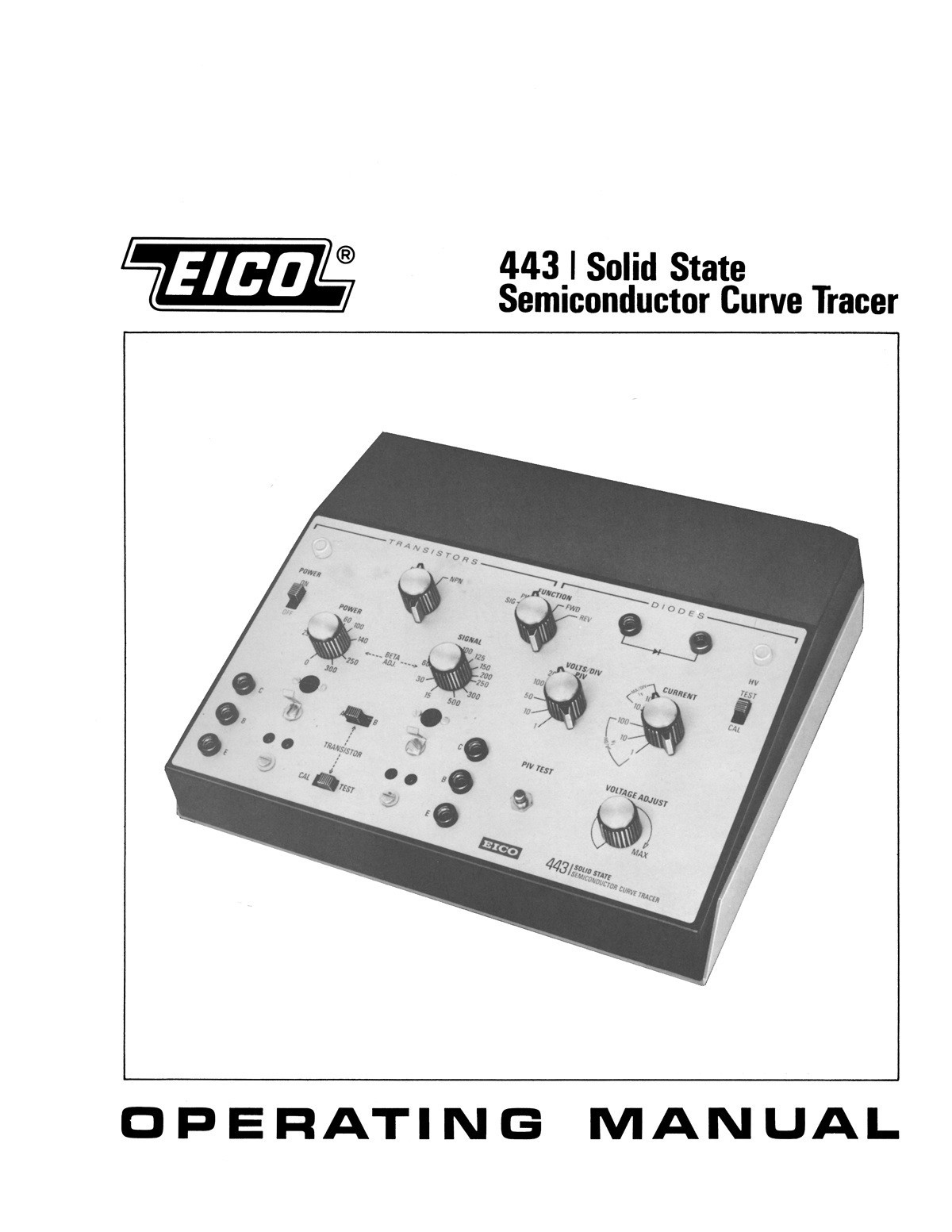 EICO 443 Semiconductor Curve Tracer Instruction Manual