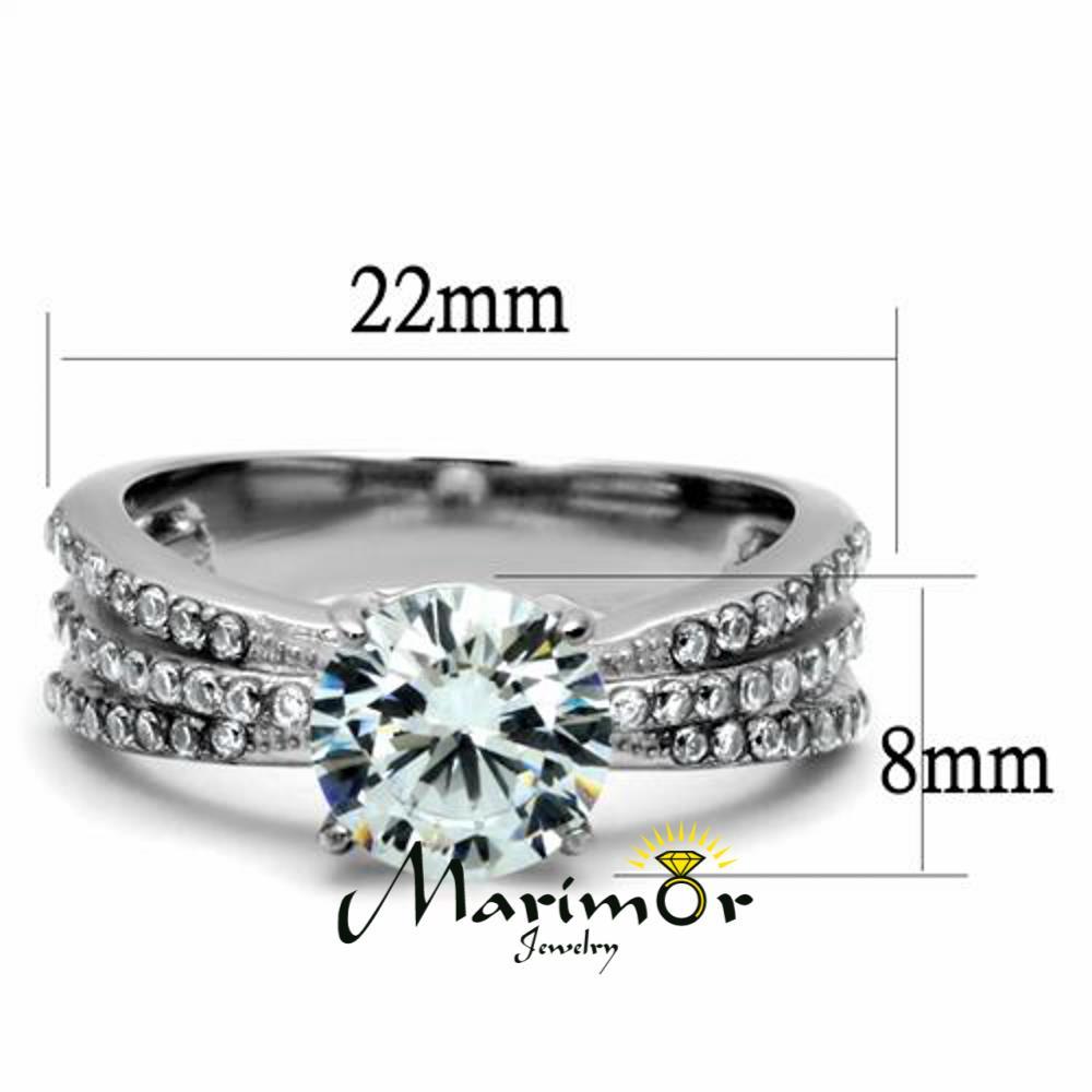Women's 2.22 Ct Round Cut Zirconia Stainless Steel Engagement Ring Size 5-10