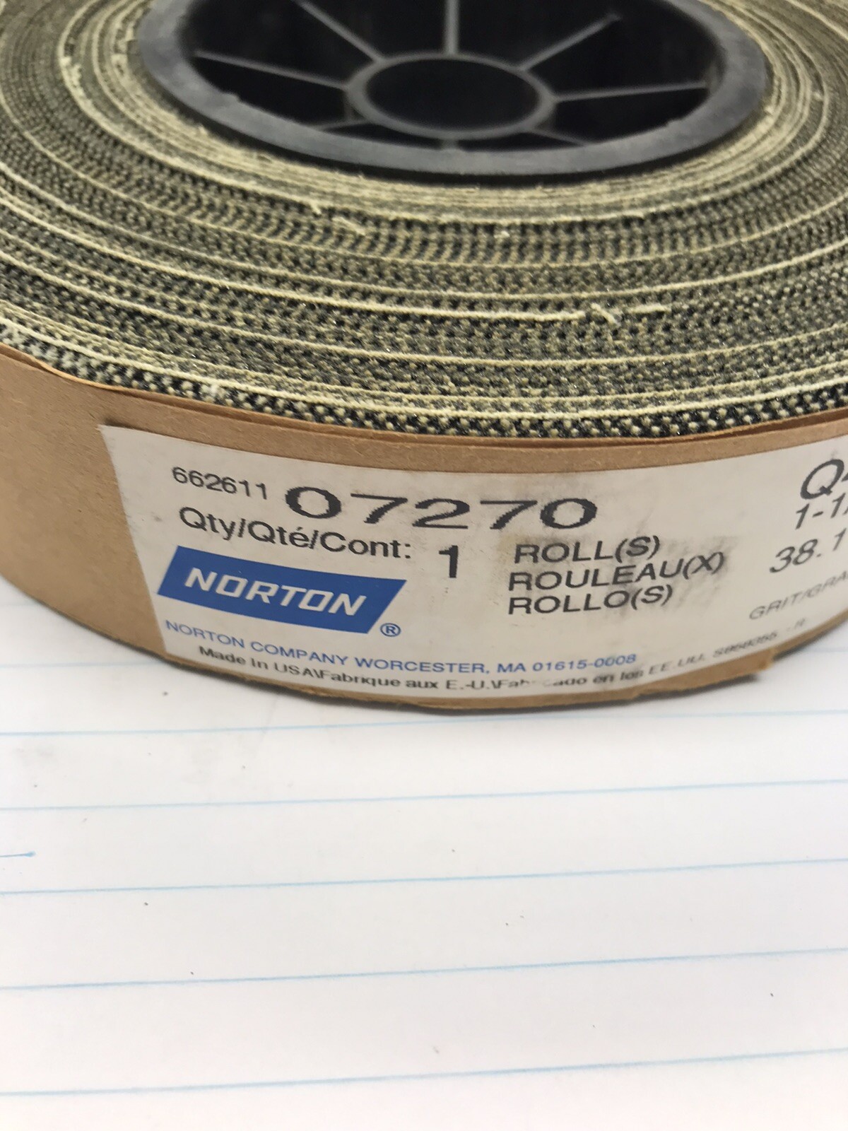 NORTON #66261107270 Q421 120M GRIT 1-1/2 x 25 yds. TAPE ROLL (loc stk)