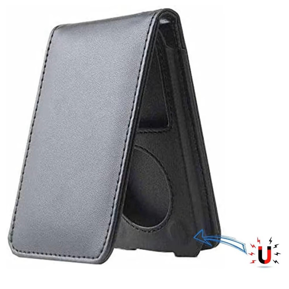 Black Folding Leather Protective Case for Apple iPod Classic 80gb/120gb/160gb