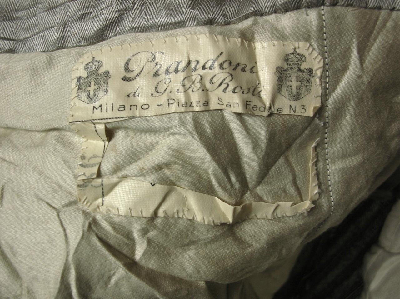 VINTAGE 1930 ITALY PRANDONI DI G.B. ROSTI PINSTRIPE BESPOKE TROUSERS PANTS