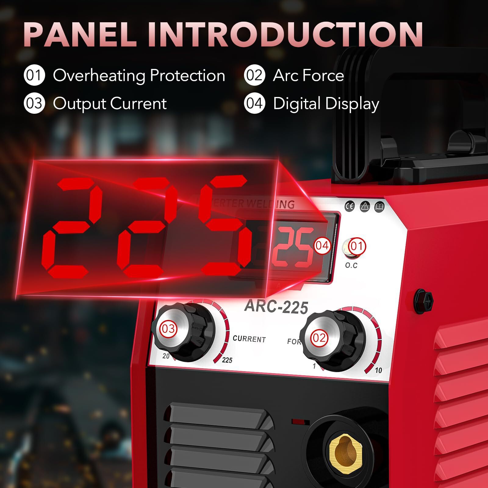 YesRight 225A Dual Voltage 110V/220V Portable Stick Welder