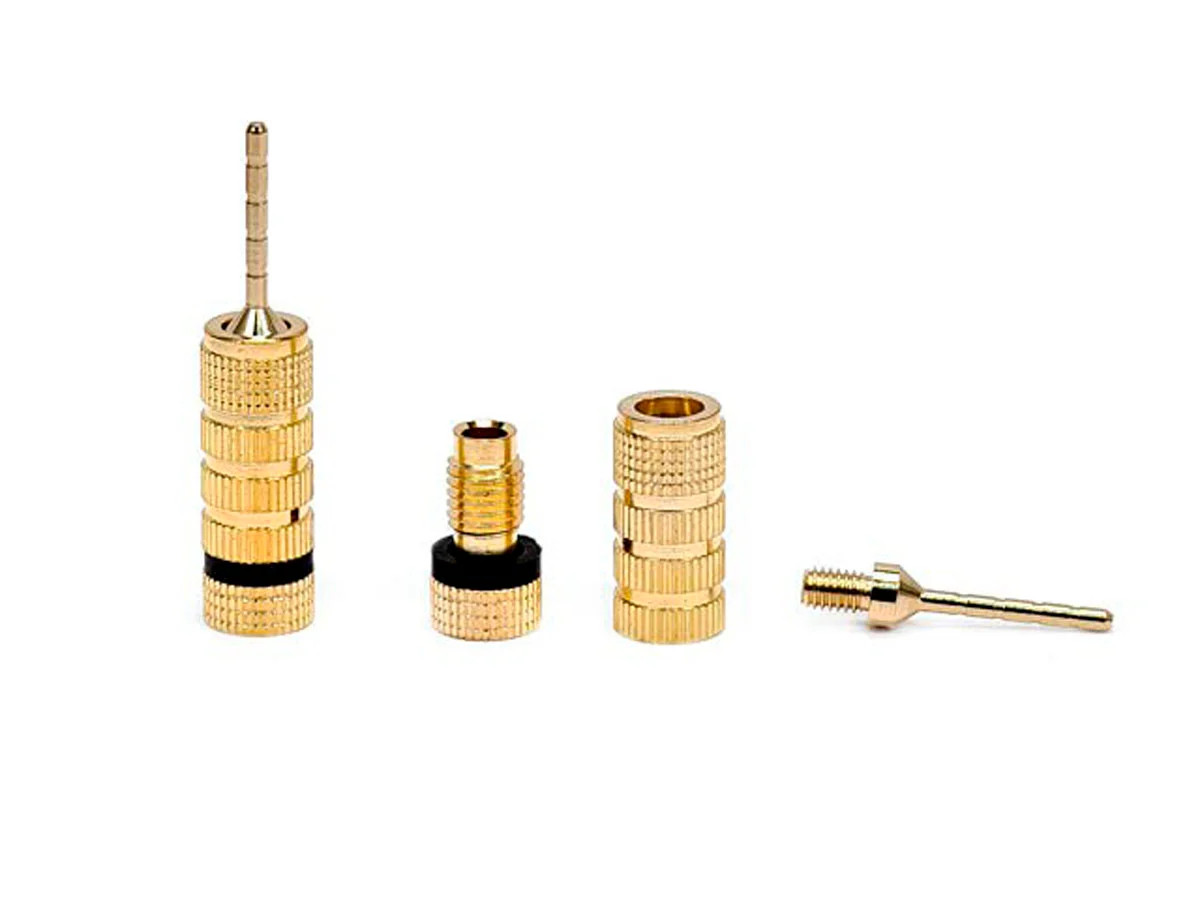 Monoprice 5 PAIRS OF High-Quality Gold Plated Speaker Pin Plugs Pin Screw Type