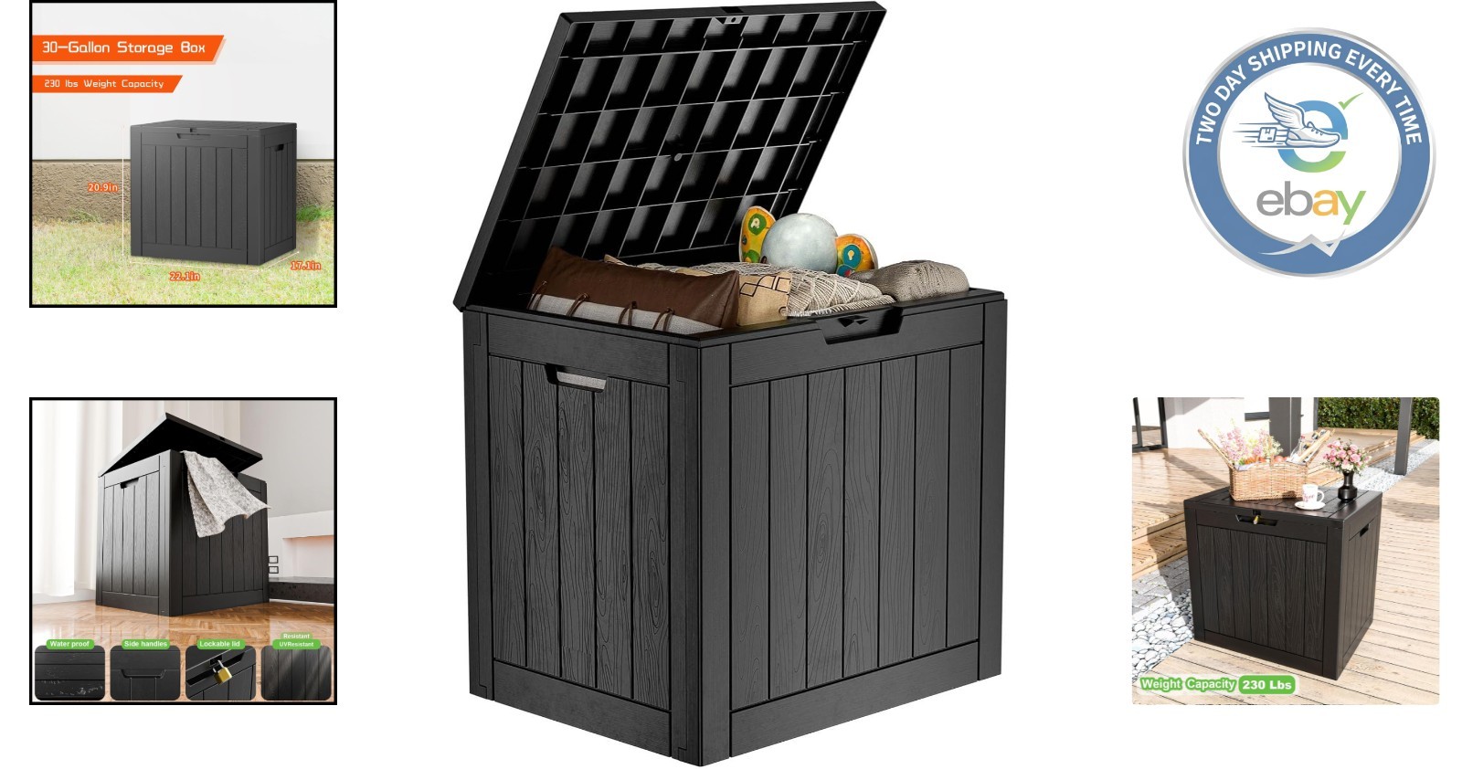 30 Gallon Resin Deck Box - Lockable, Durable Outdoor Storage for Every Need