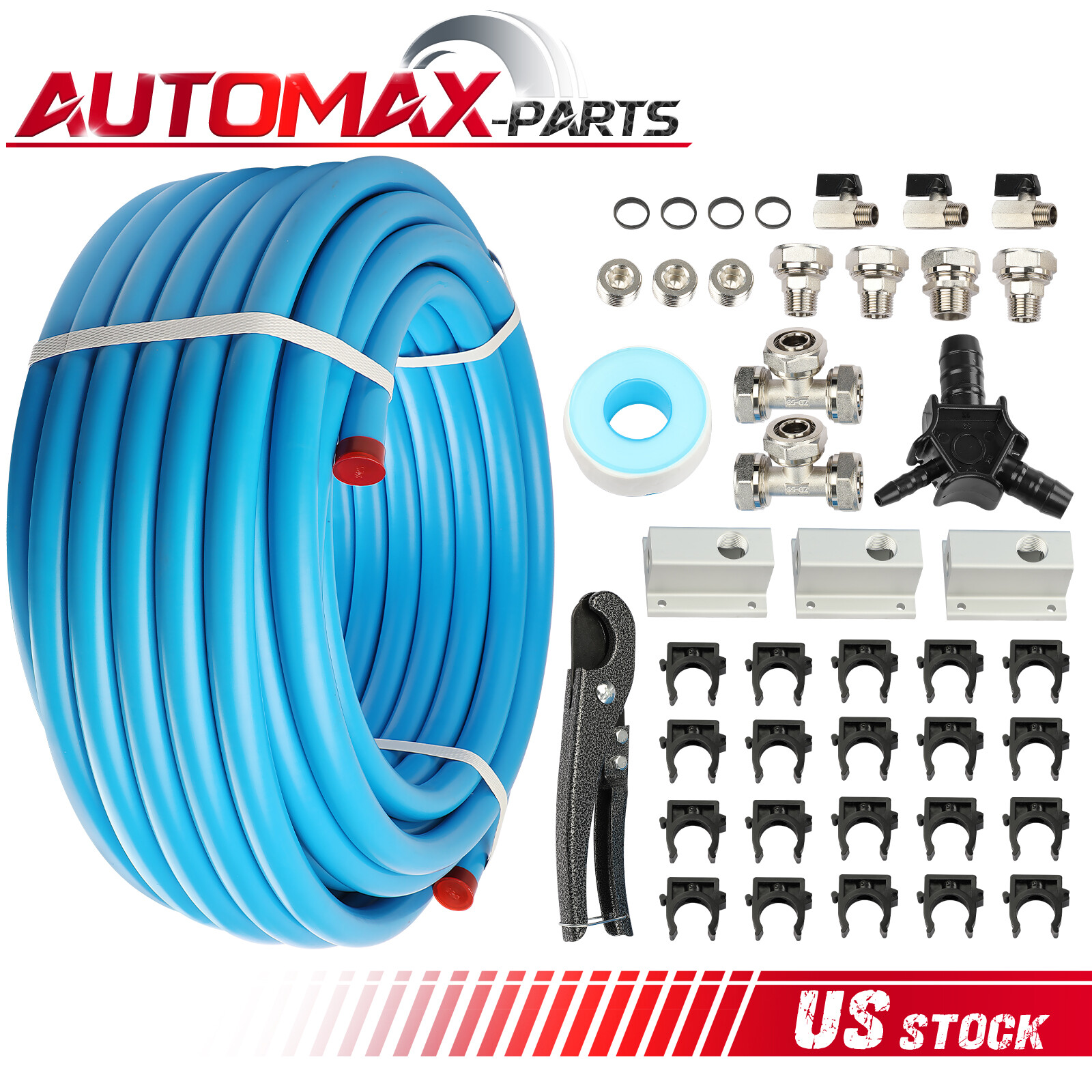 Compressed Air Line System Max Line 3/4" Shop Piping Kit Rapid Air Maxline M7500