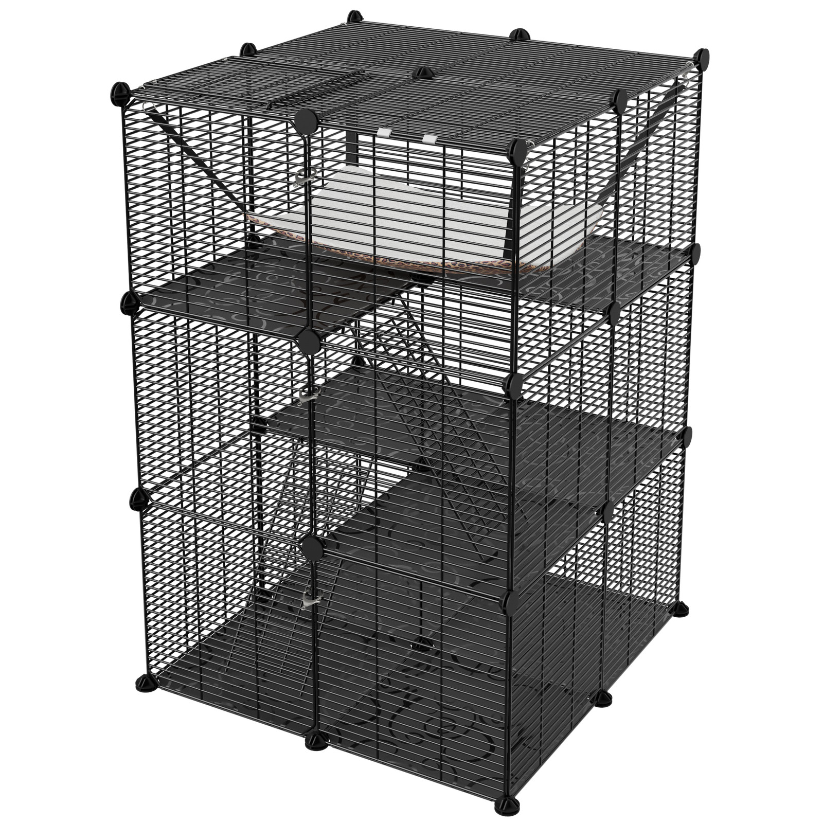 Large Cat Cage Enclosure Indoor DIY Cat Playpen Detachable Metal Wire Kennels