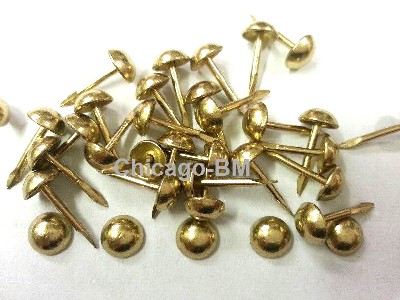 1/4" Dia Brass-Gilt 1/2"L Nails Upholstery Tack Decorative Nail-100-200-500-1000