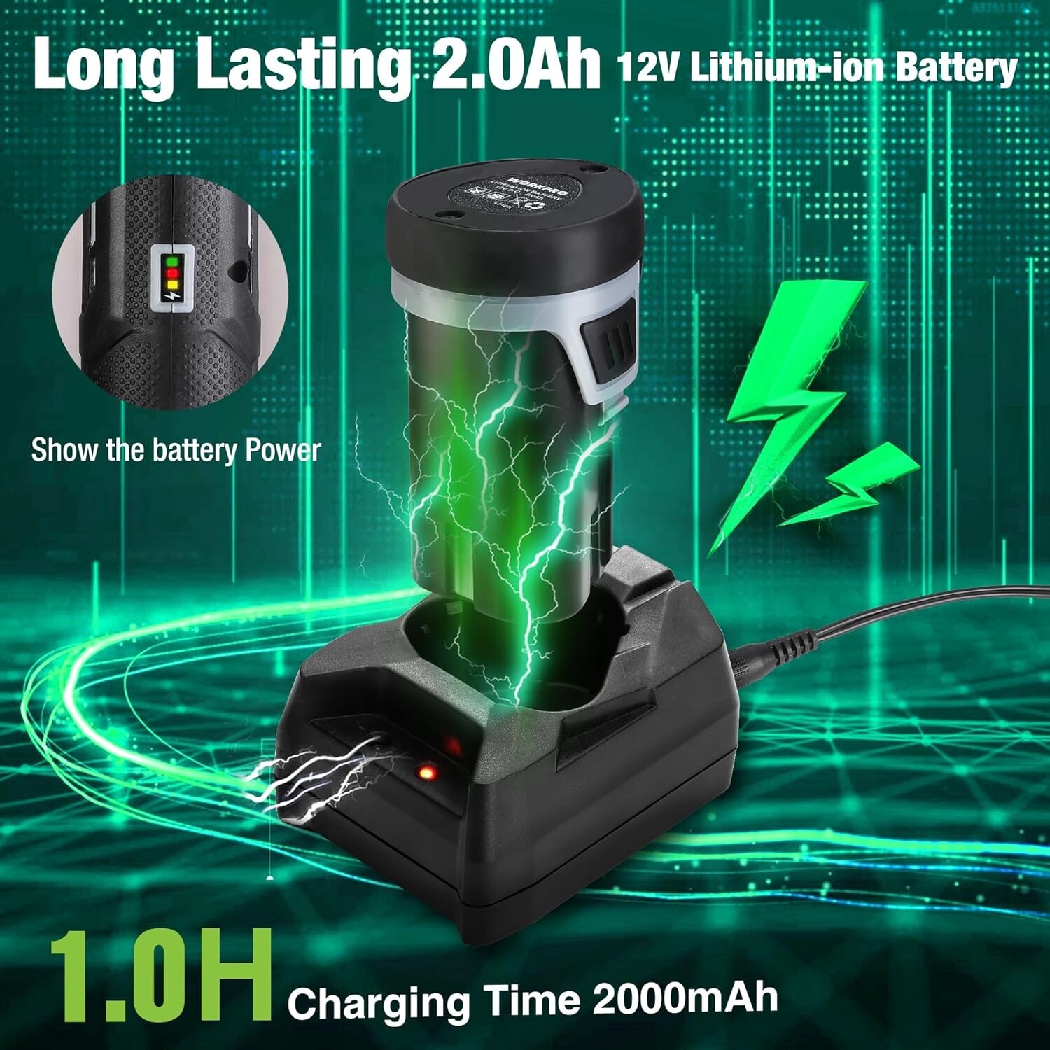 WORKPRO 12V Cordless Electric Fillet Knife with 8'' and 10'' Razor-Sharp Blades