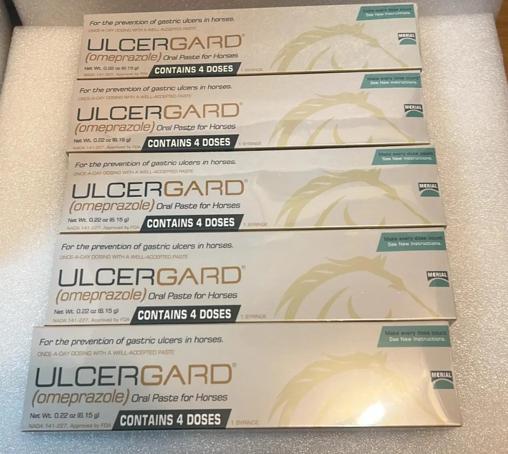 5 Pack Top Genuine UlcerGard Oral Paste for Horses 20 Doses Exp 2028 !!!!