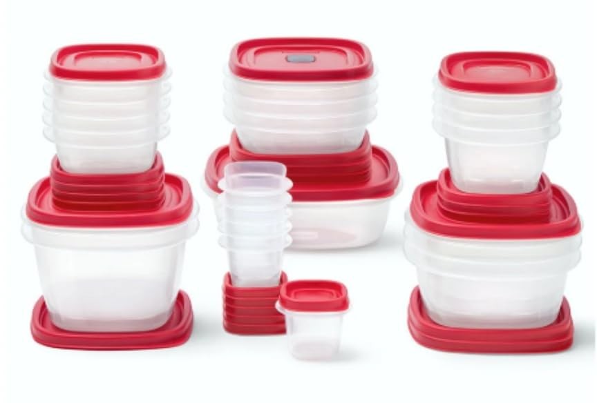 Rubbermaid 50-Piece EasyFind Lids Vented Food Storage Set BPA-Free Microwave ...