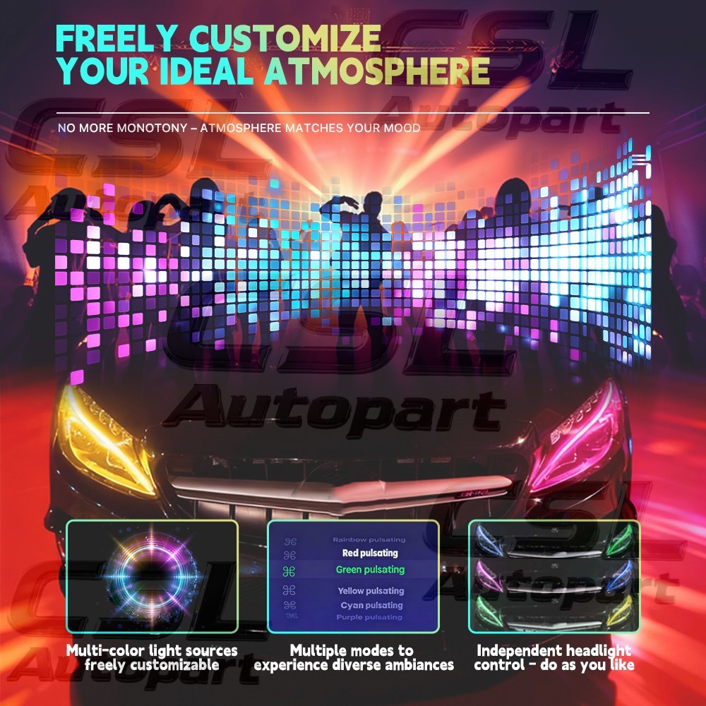 Angel Eye LED Boards DRL RGB For Mercedes C Class C300 C43 W205 LED Headlight