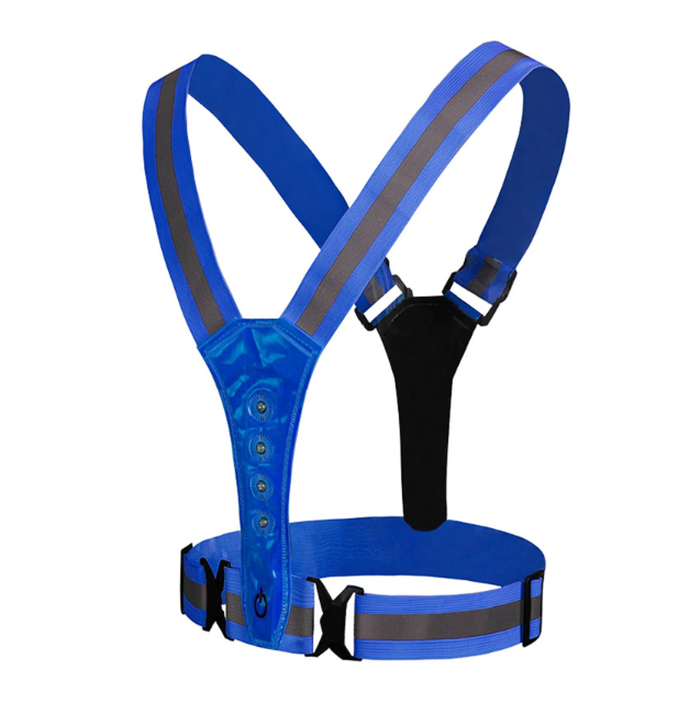 LED Reflective Running Vest High Visibility Warning Lights With Battery (2PK)