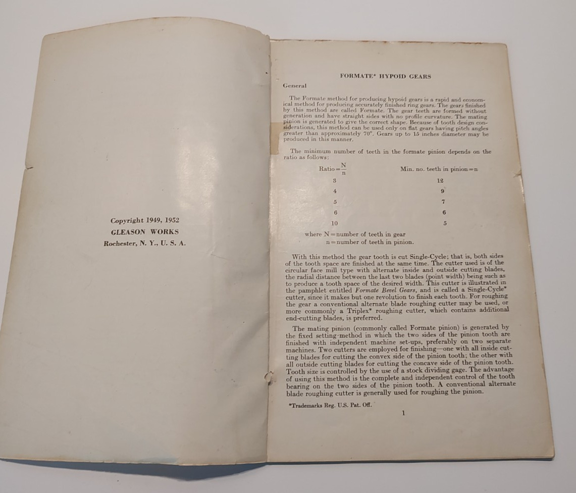 Lot of Gleason Works Handbooks for Bevel and Hypoid Gear Engineering Standards