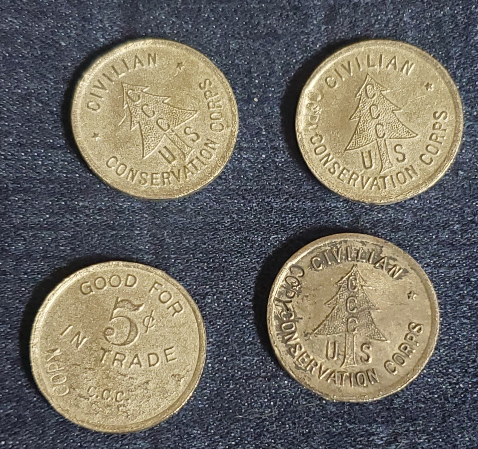 C.C.C., Civilian Conservation Corps Canteen token